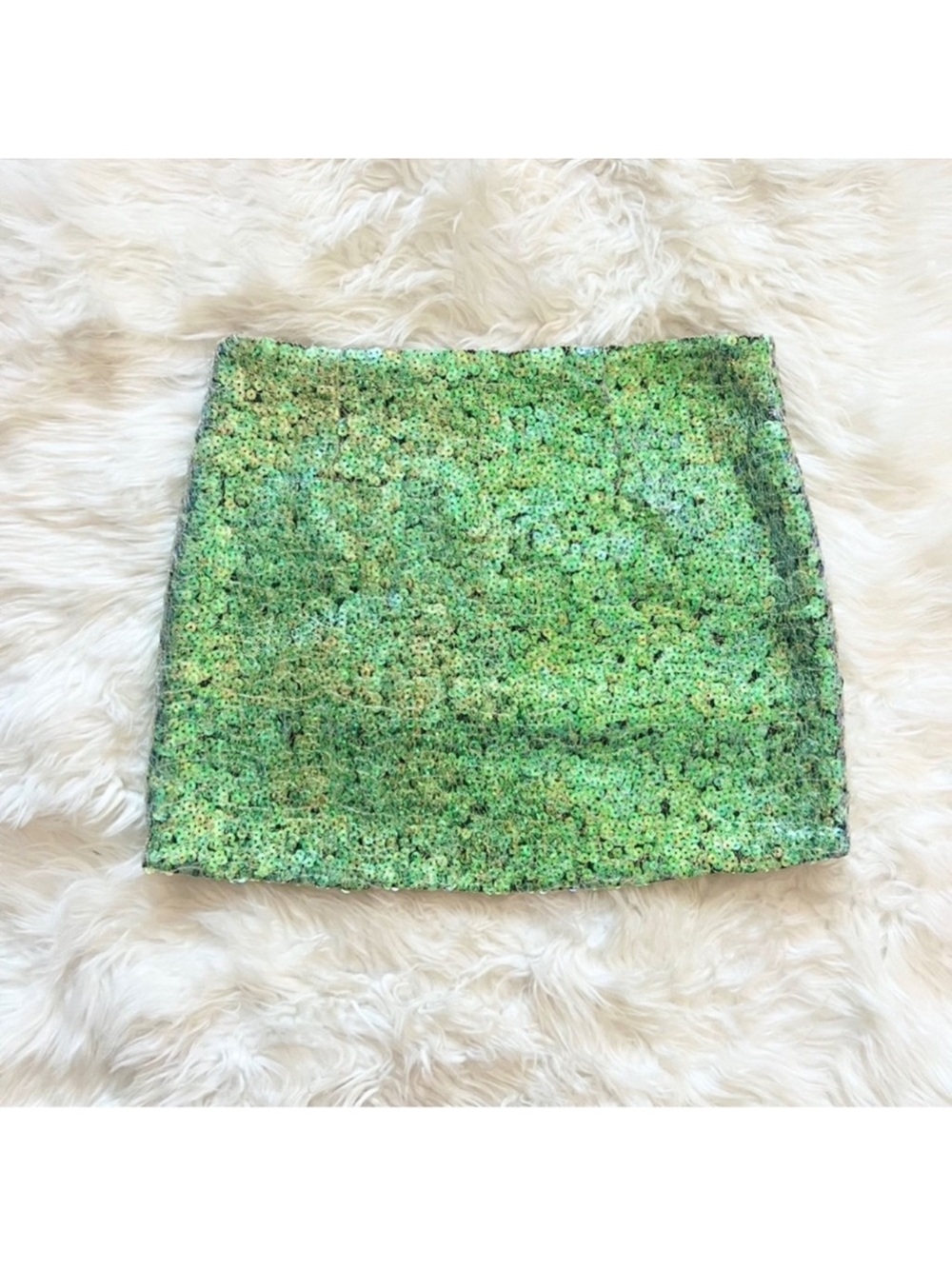 New! Helmut Lang Mirror Iridescent Sequin Mesh Mini Skirt - Picture 7 of 11